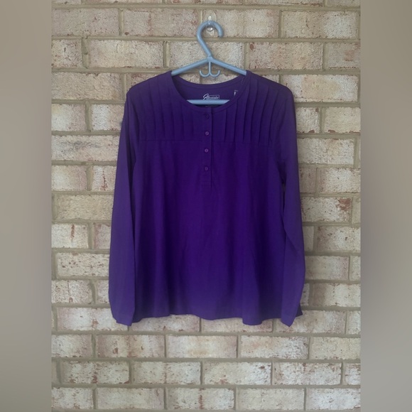 Easy Essentials Purple button-down shirt, long sleeves, casual, size L G - Picture 1 of 7